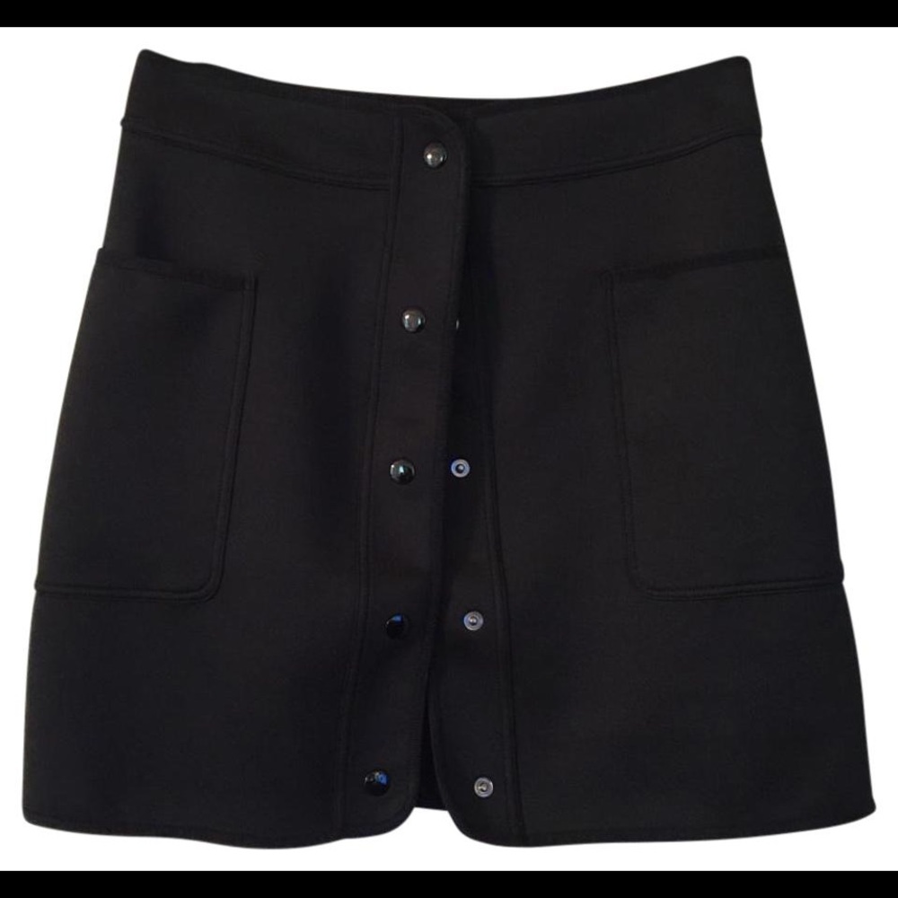 Sandro Paris Snap Button Front Neoprene Skirt